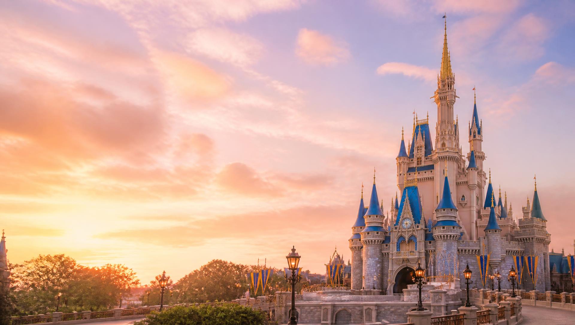 Cinderella's Castle at sunset